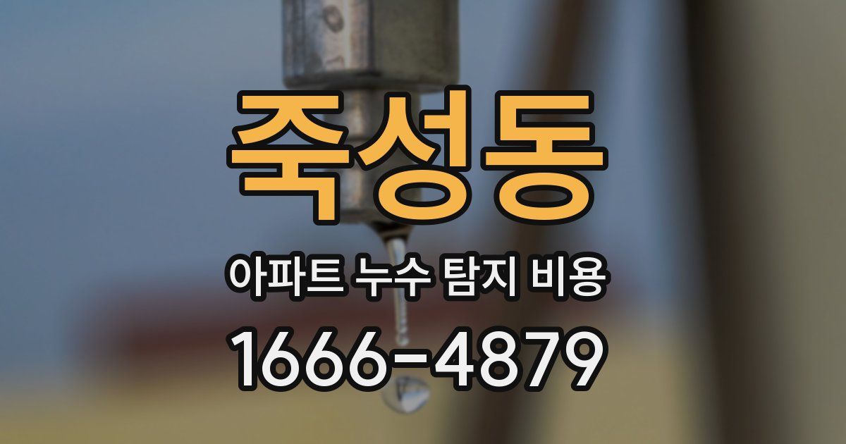 죽성동 아파트 누수 탐지 비용