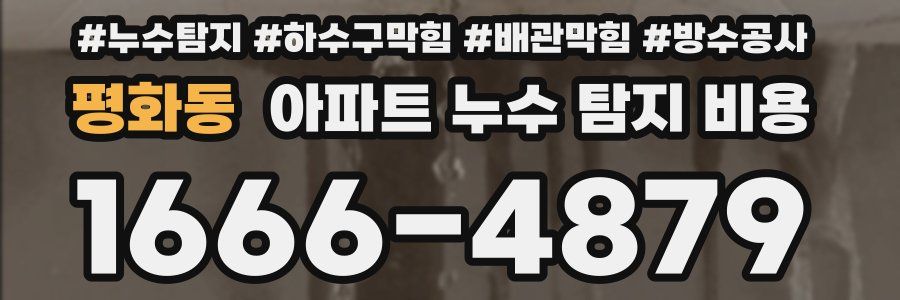평화동 아파트 누수 탐지 비용