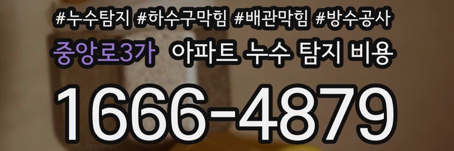 중앙로3가 아파트 누수 탐지 비용