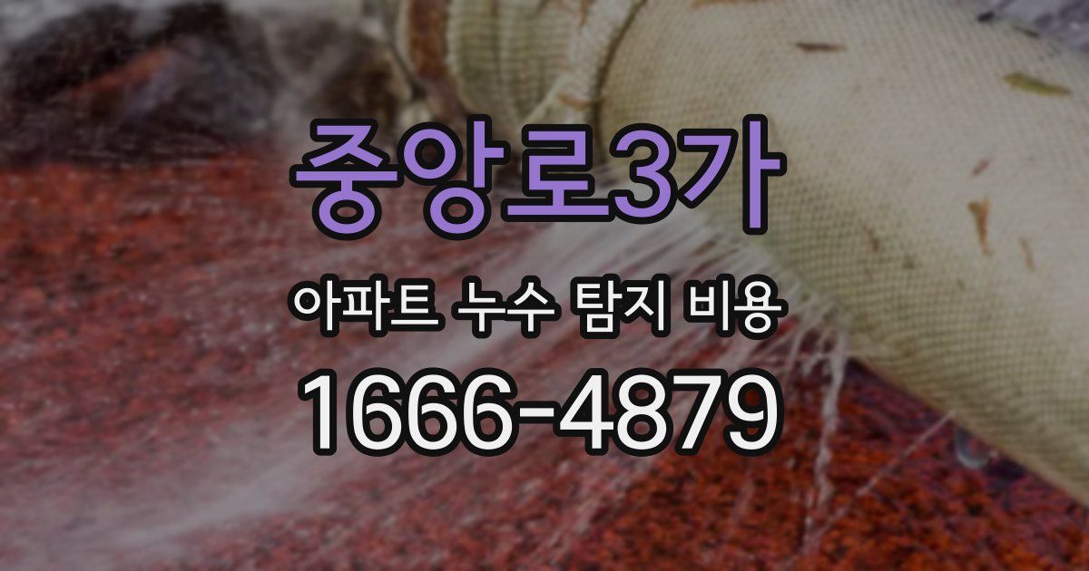 중앙로3가 아파트 누수 탐지 비용