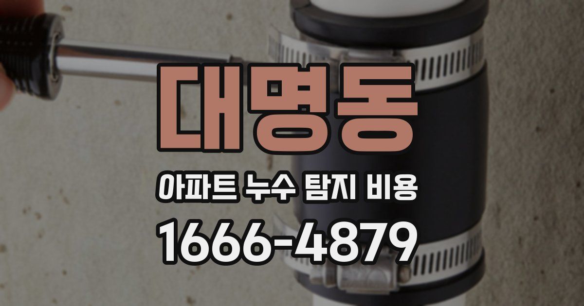 대명동 아파트 누수 탐지 비용