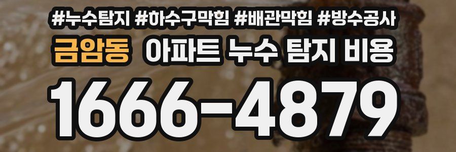 금암동 아파트 누수 탐지 비용