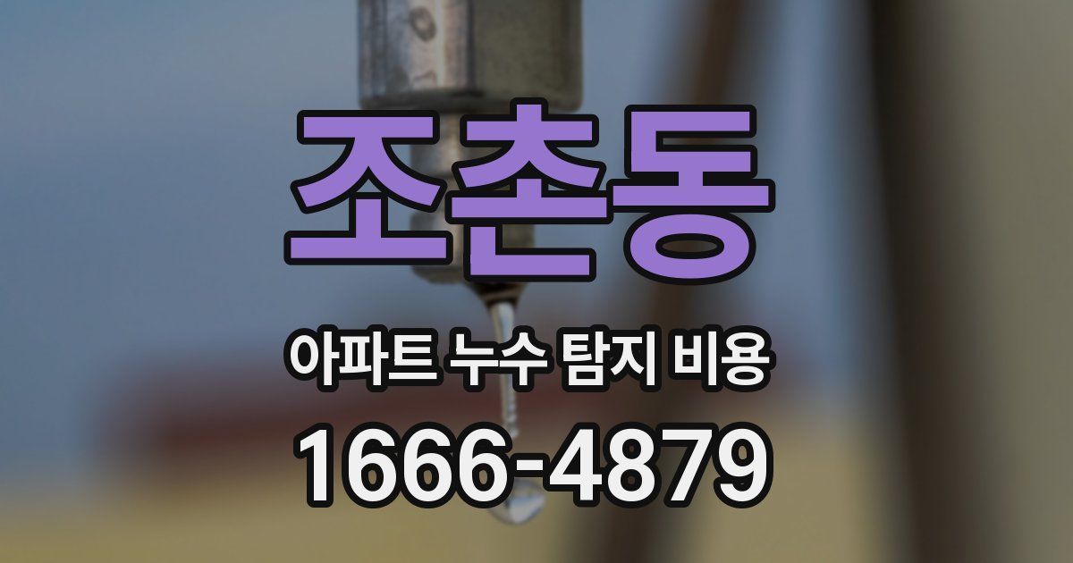 조촌동 아파트 누수 탐지 비용