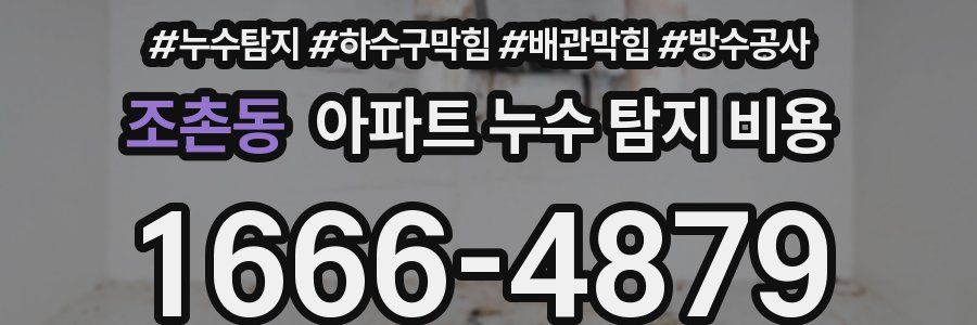 조촌동 아파트 누수 탐지 비용