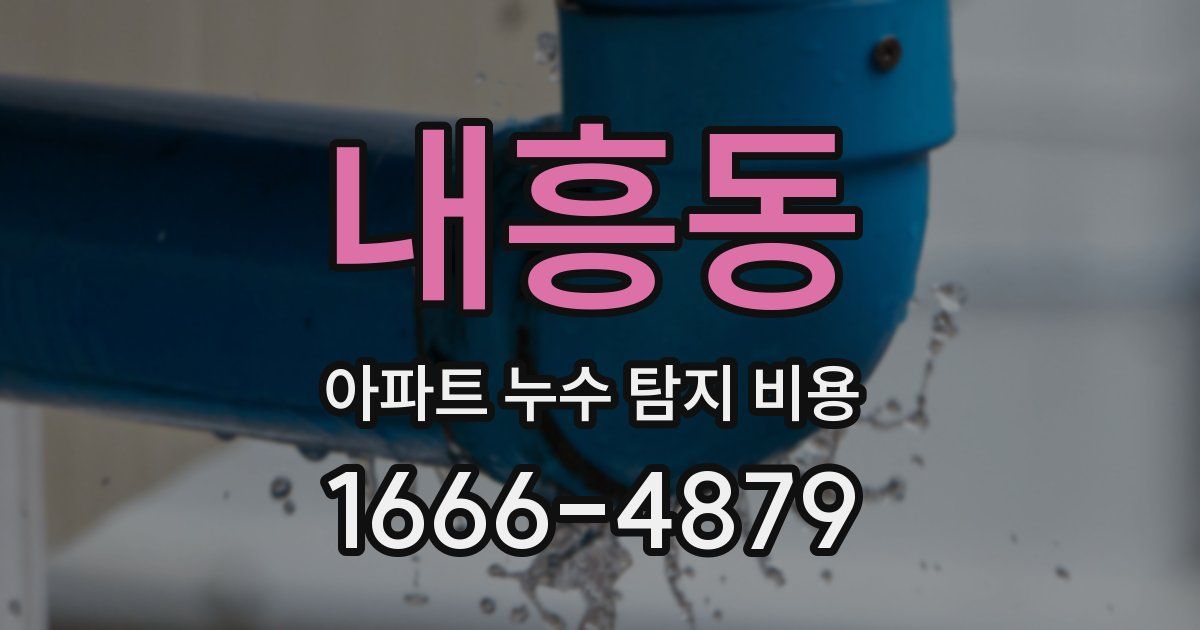 내흥동 아파트 누수 탐지 비용