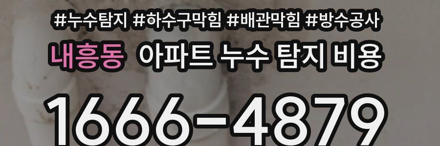 내흥동 아파트 누수 탐지 비용
