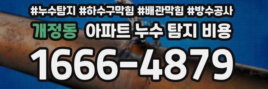 개정동 아파트 누수 탐지 비용