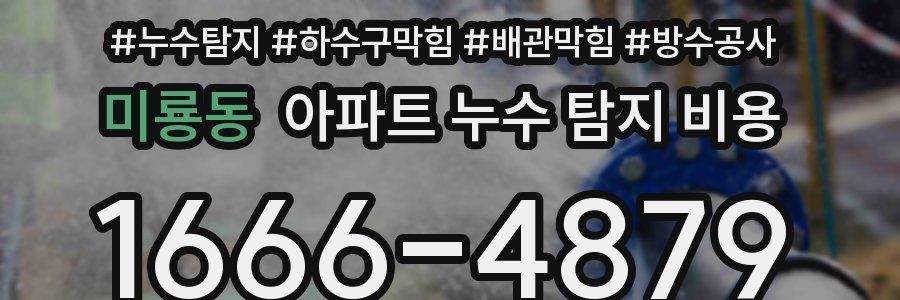 미룡동 아파트 누수 탐지 비용