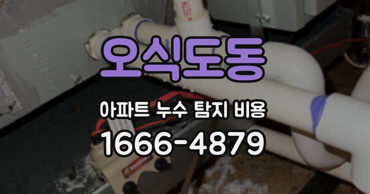 오식도동 아파트 누수 탐지 비용