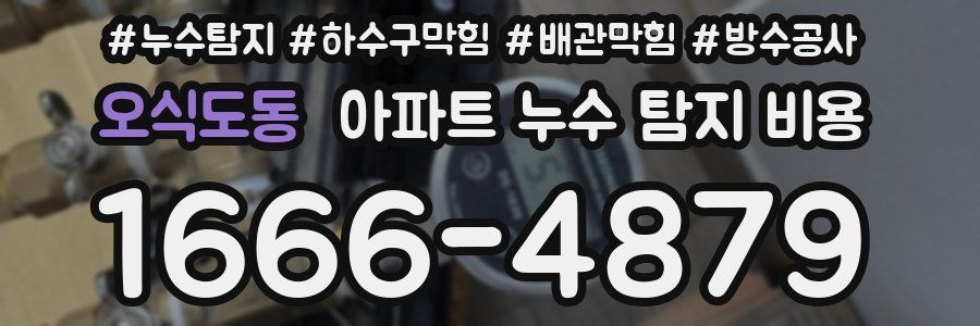오식도동 아파트 누수 탐지 비용