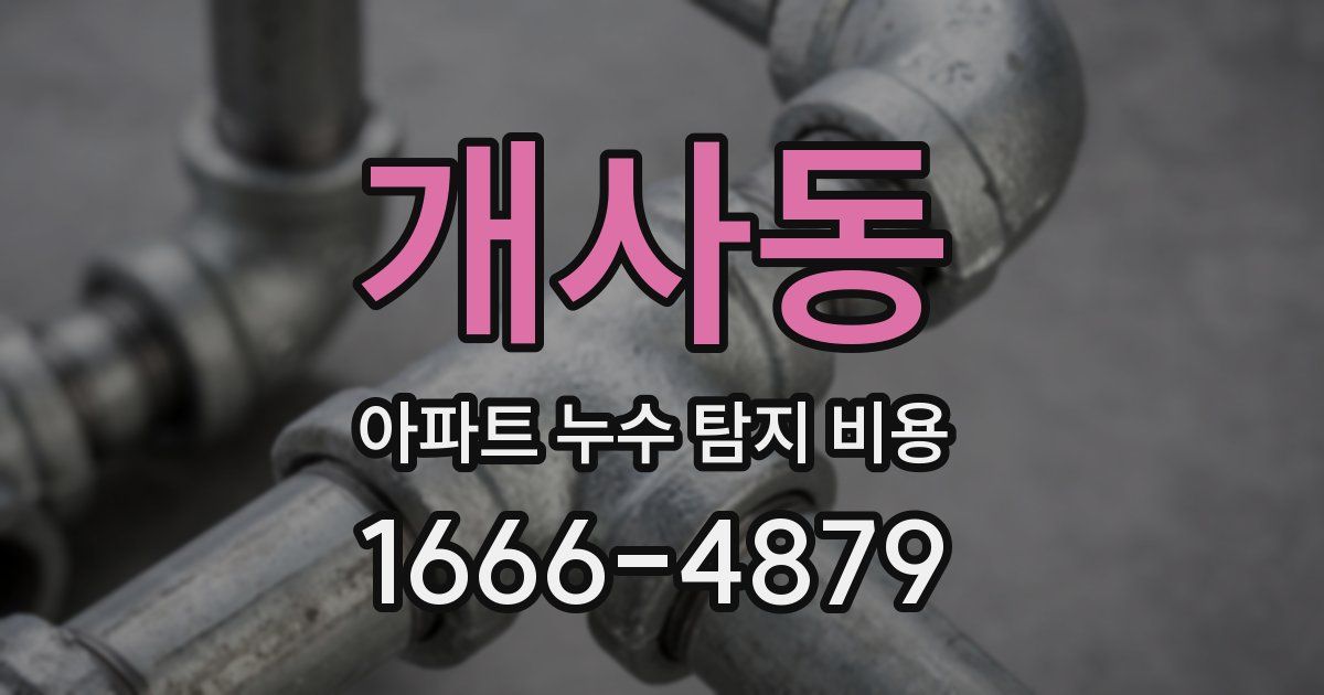 개사동 아파트 누수 탐지 비용