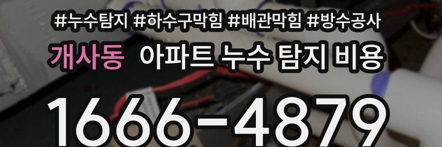 개사동 아파트 누수 탐지 비용