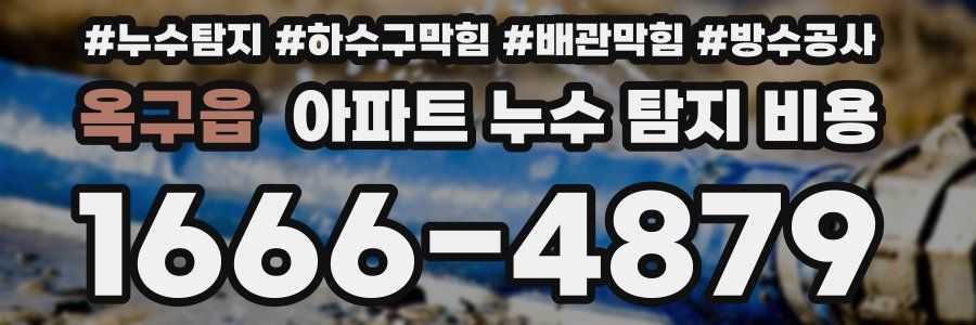 옥구읍 아파트 누수 탐지 비용