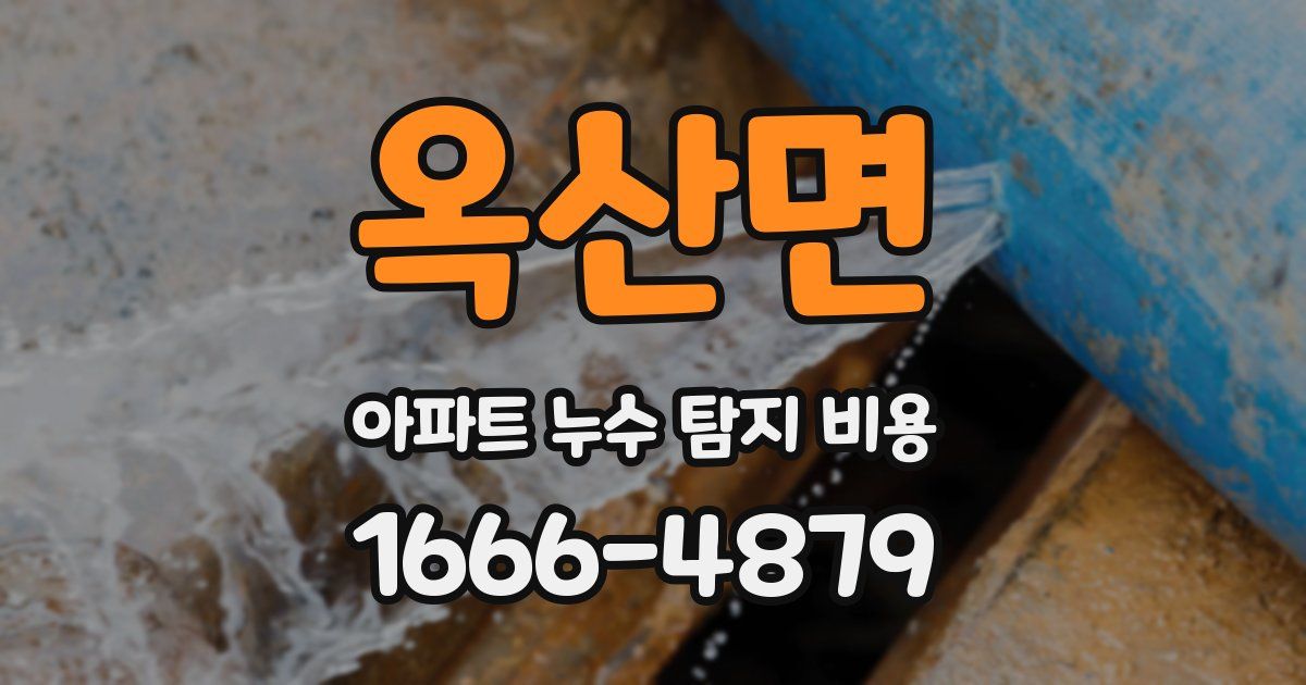 옥산면 아파트 누수 탐지 비용