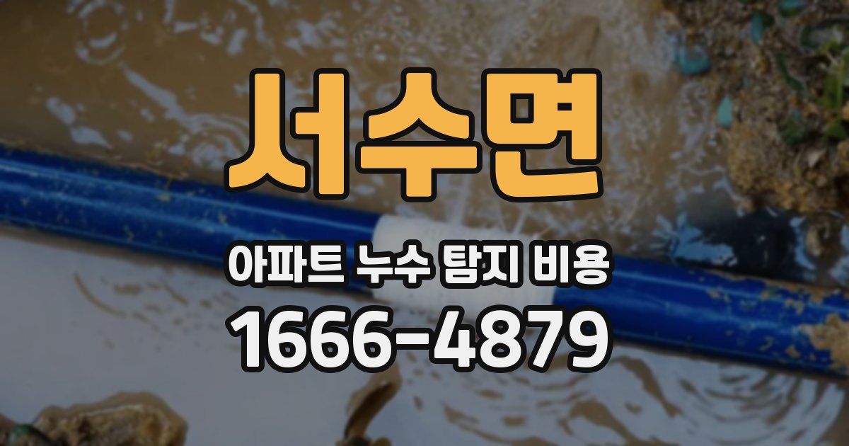 서수면 아파트 누수 탐지 비용