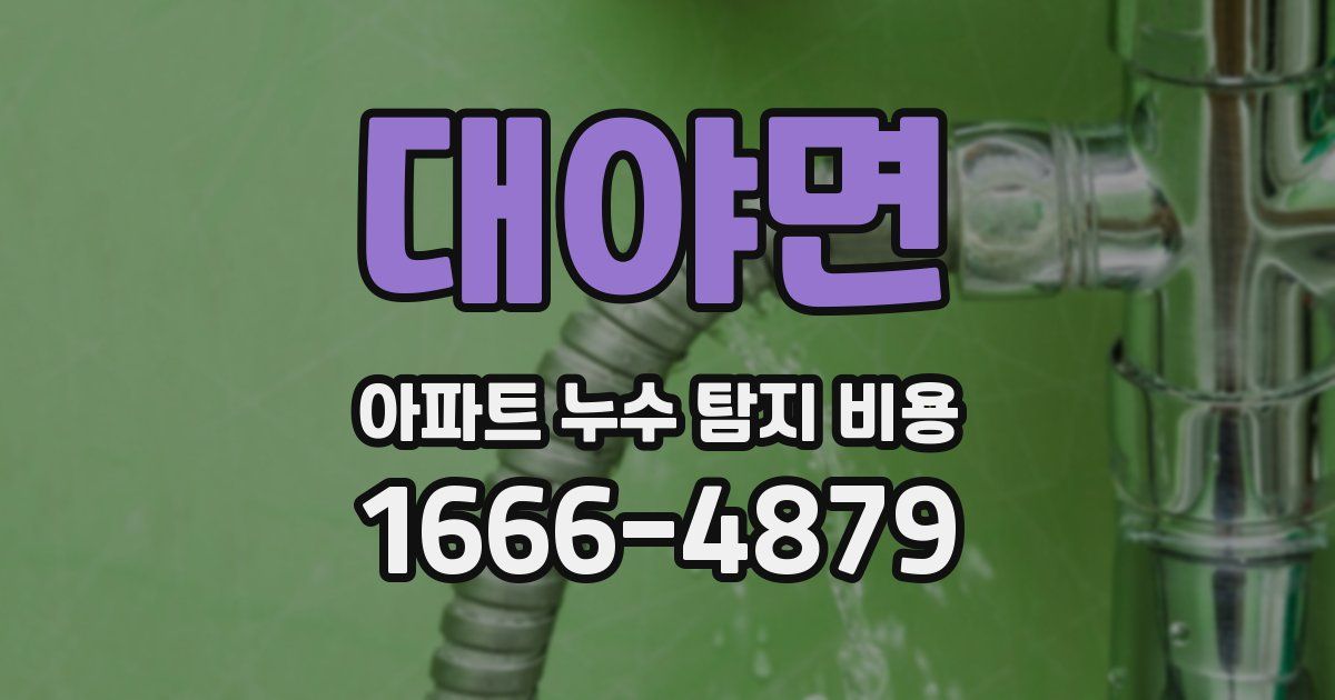 대야면 아파트 누수 탐지 비용