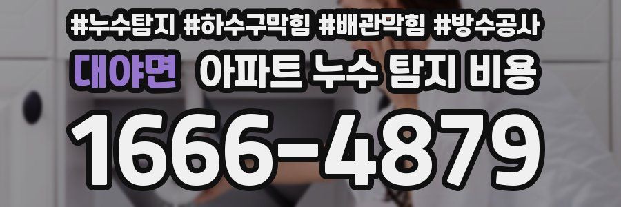대야면 아파트 누수 탐지 비용