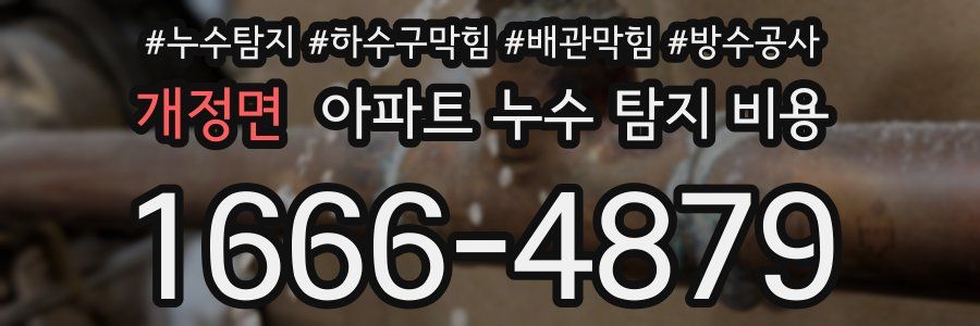개정면 아파트 누수 탐지 비용