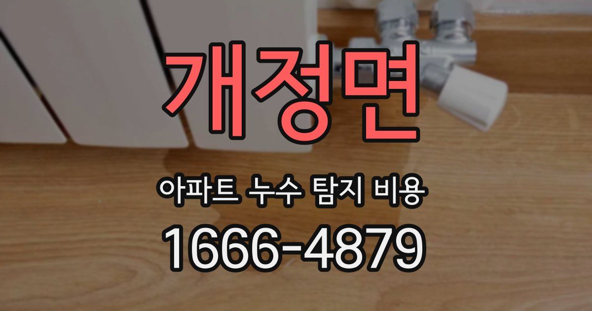 개정면 아파트 누수 탐지 비용