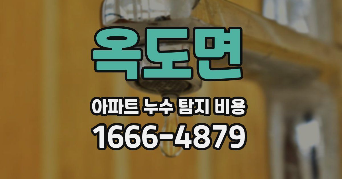 옥도면 아파트 누수 탐지 비용