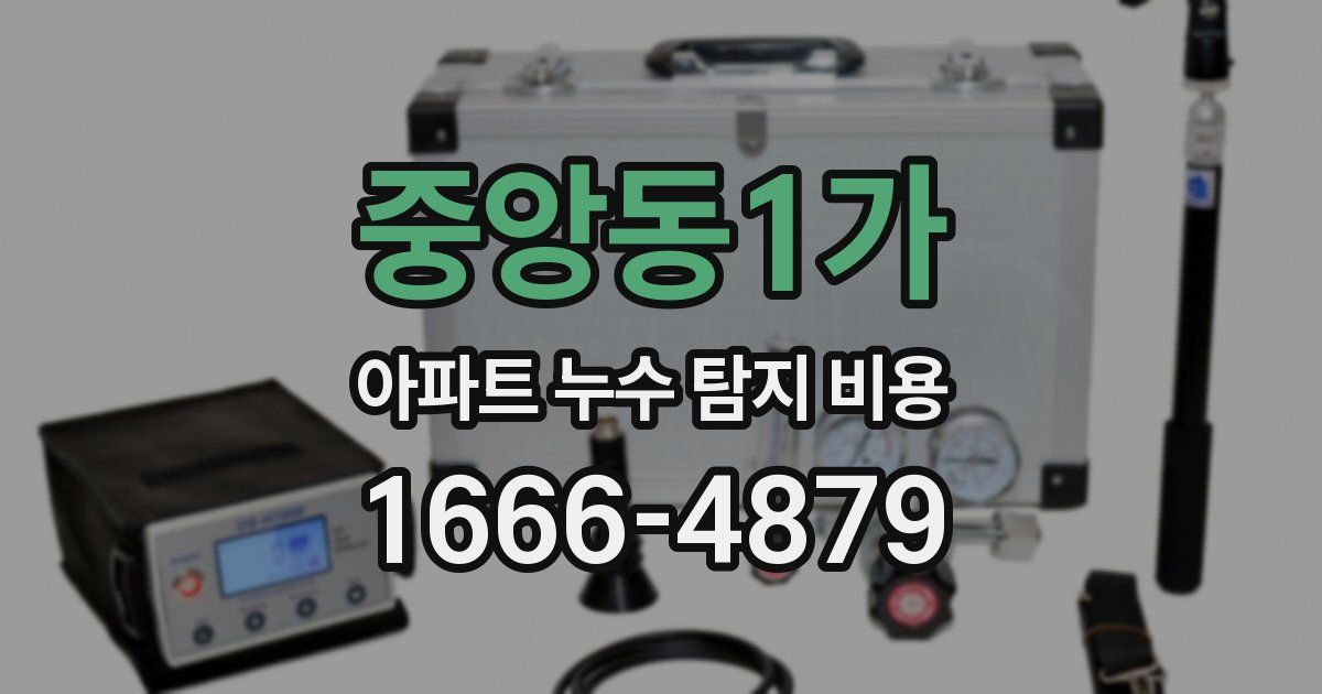 중앙동1가 아파트 누수 탐지 비용