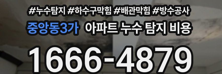 중앙동3가 아파트 누수 탐지 비용