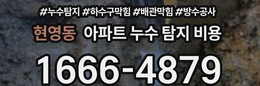 현영동 아파트 누수 탐지 비용