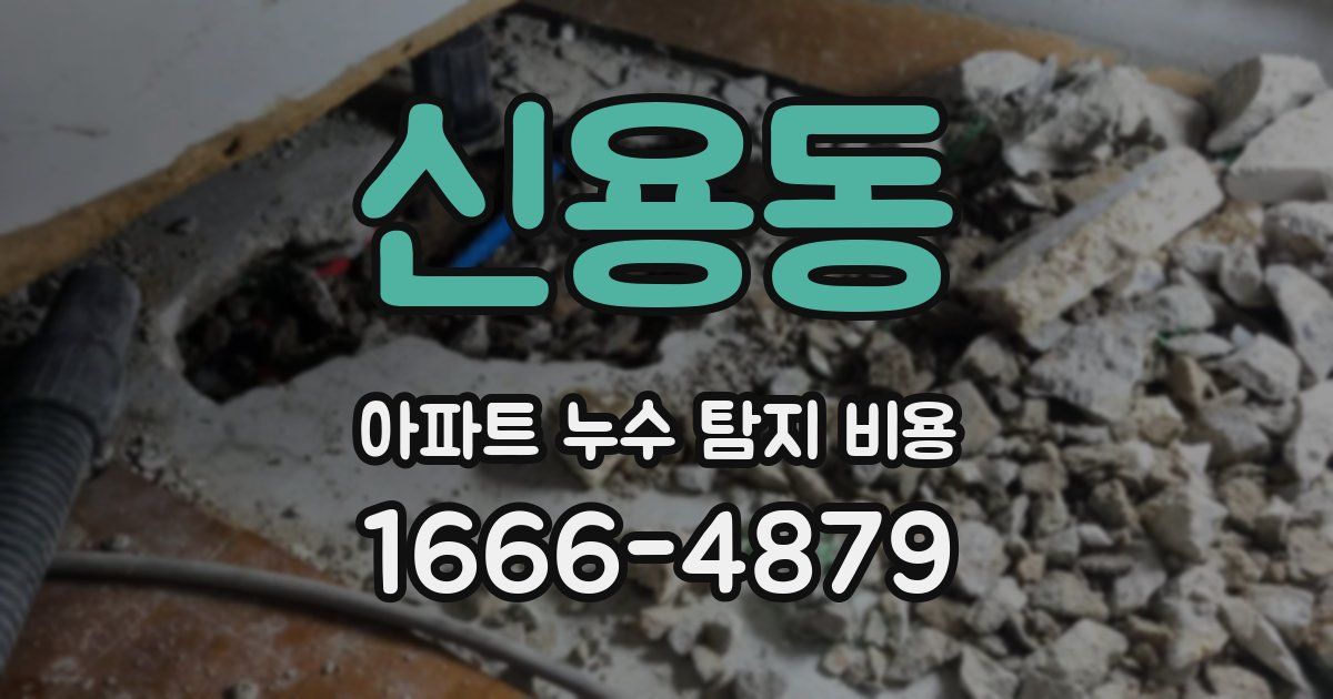 신용동 아파트 누수 탐지 비용