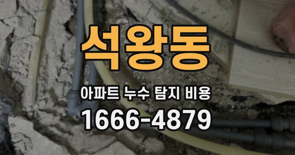 석왕동 아파트 누수 탐지 비용