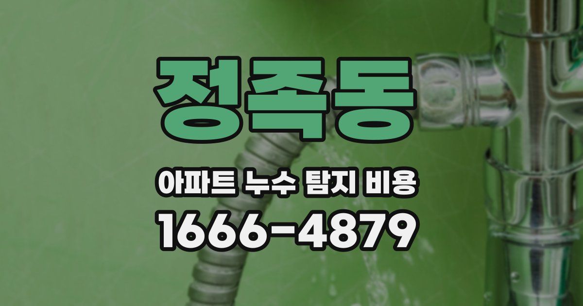 정족동 아파트 누수 탐지 비용