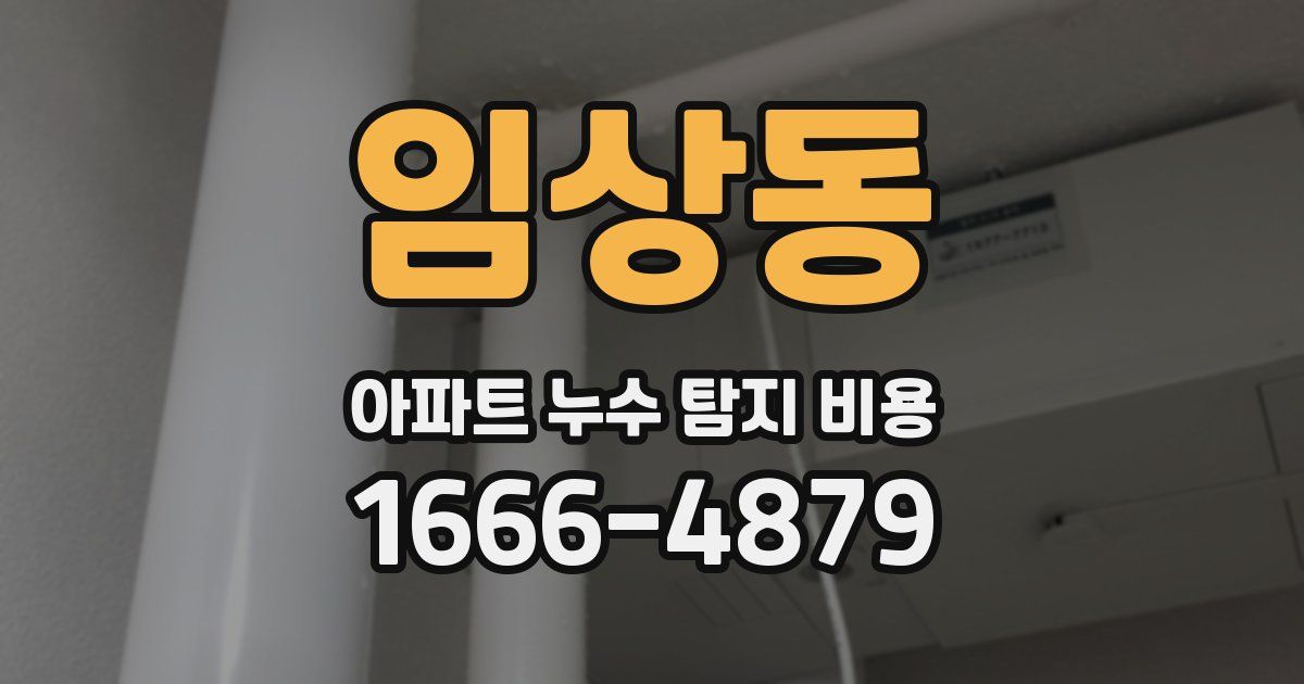 임상동 아파트 누수 탐지 비용