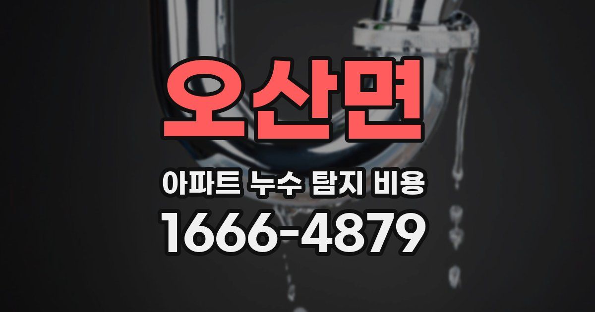 오산면 아파트 누수 탐지 비용