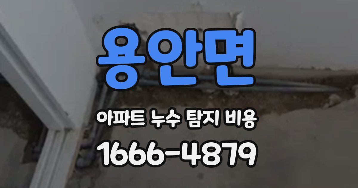 용안면 아파트 누수 탐지 비용