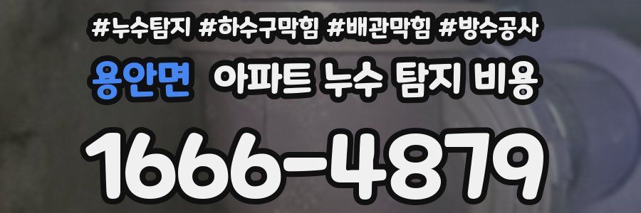 용안면 아파트 누수 탐지 비용