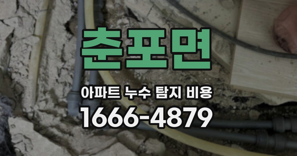 춘포면 아파트 누수 탐지 비용