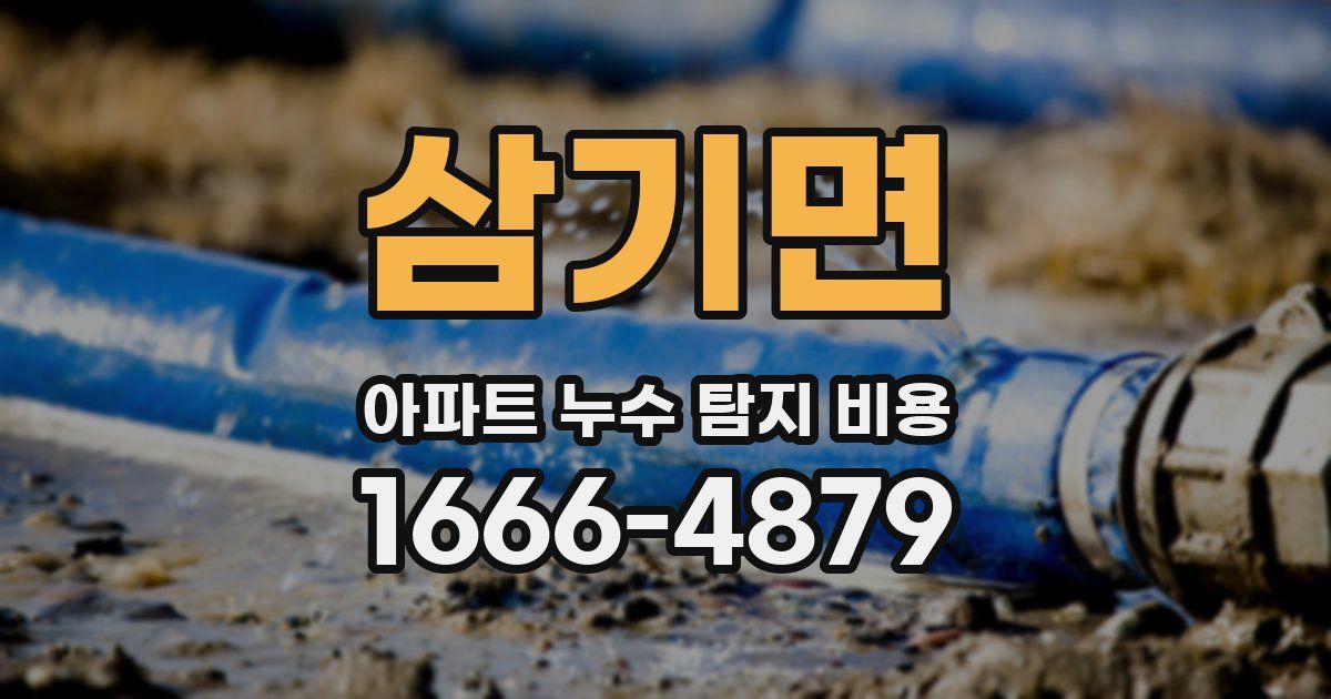 삼기면 아파트 누수 탐지 비용