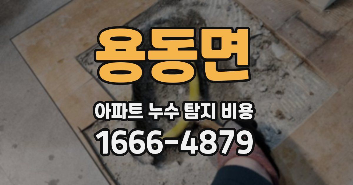 용동면 아파트 누수 탐지 비용
