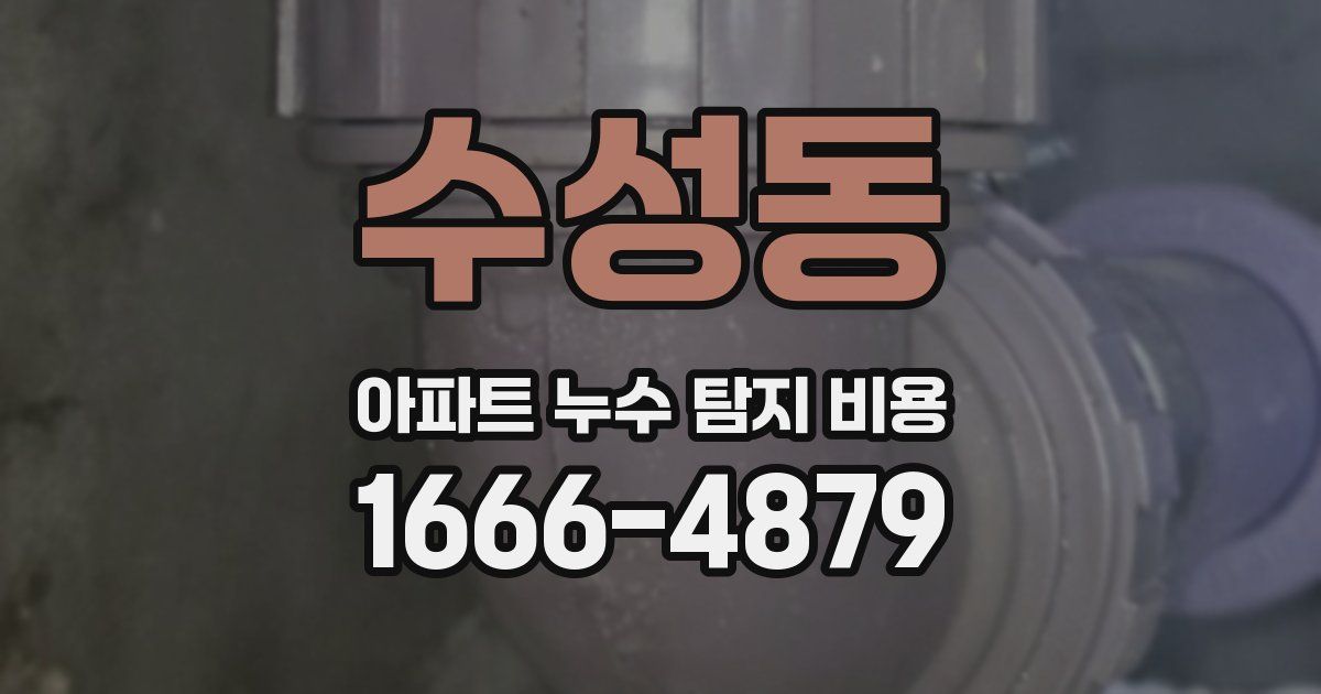 수성동 아파트 누수 탐지 비용