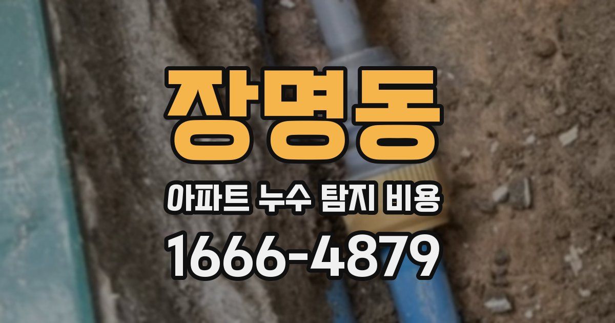 장명동 아파트 누수 탐지 비용