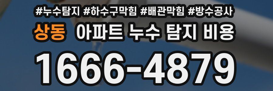 상동 아파트 누수 탐지 비용
