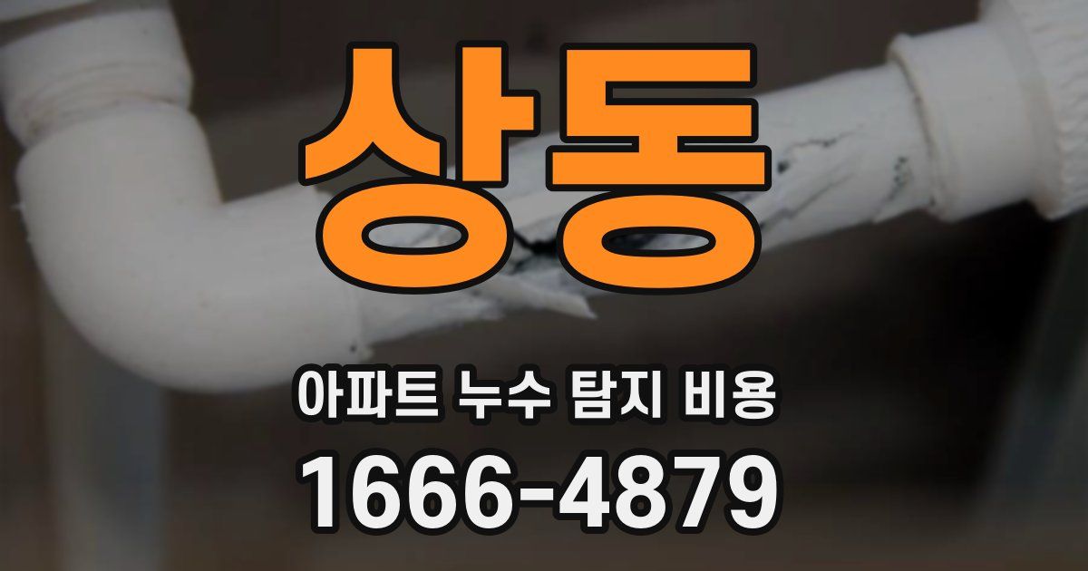 상동 아파트 누수 탐지 비용