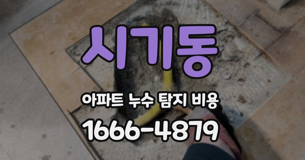 시기동 아파트 누수 탐지 비용