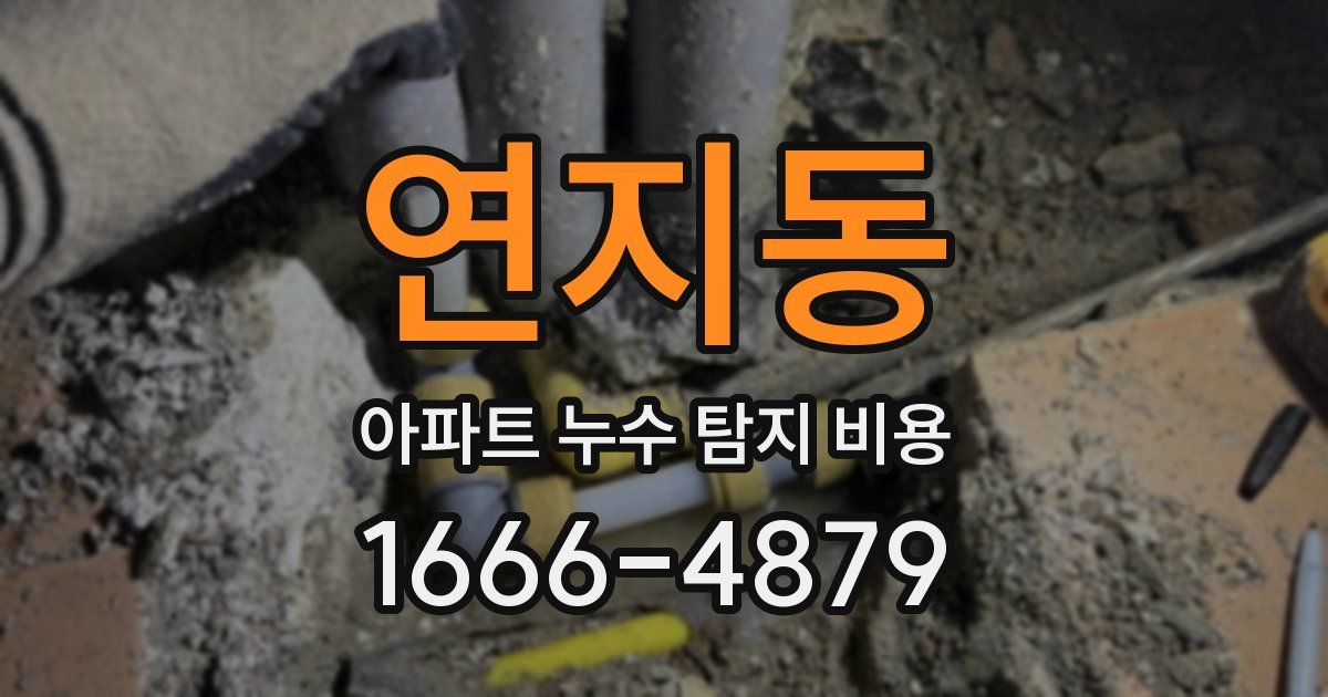연지동 아파트 누수 탐지 비용