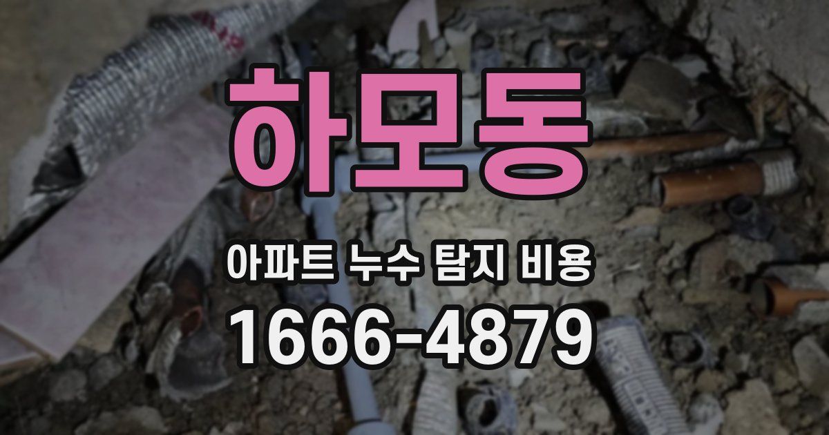 하모동 아파트 누수 탐지 비용
