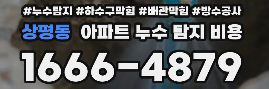상평동 아파트 누수 탐지 비용