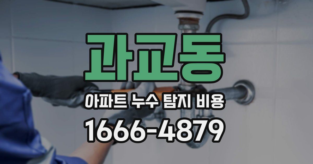 과교동 아파트 누수 탐지 비용