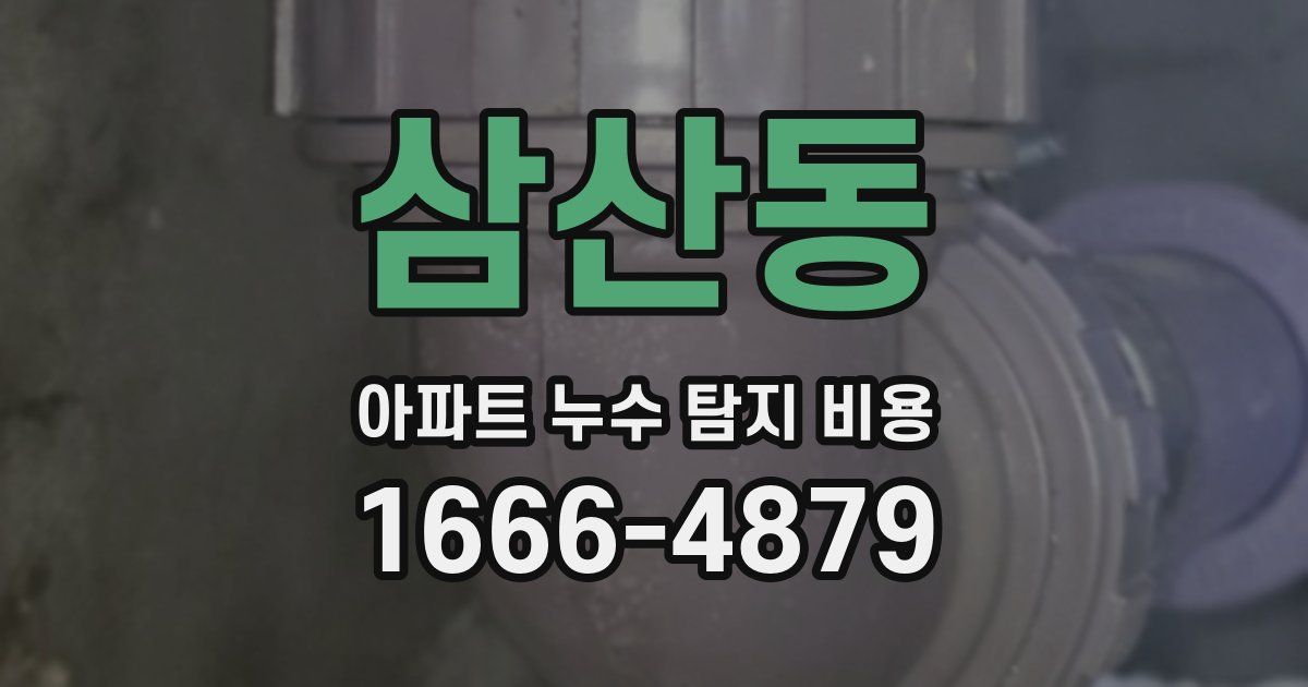 삼산동 아파트 누수 탐지 비용