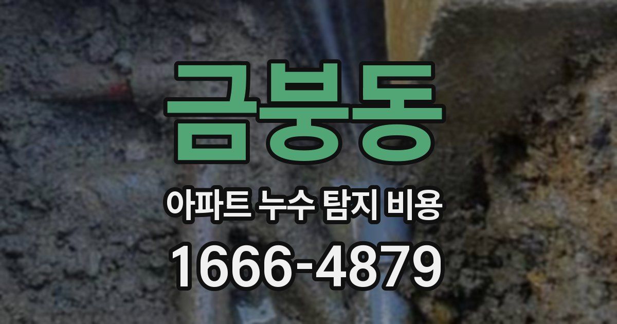 금붕동 아파트 누수 탐지 비용