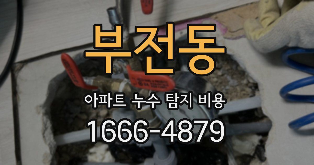 부전동 아파트 누수 탐지 비용