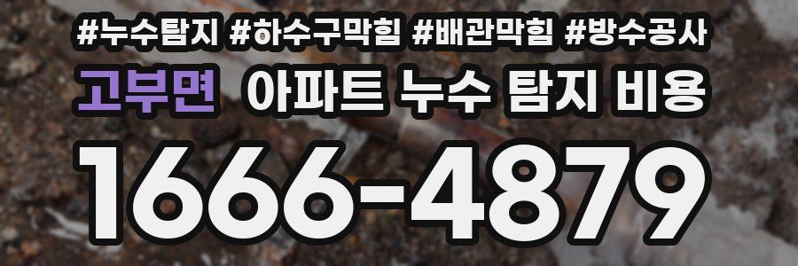 고부면 아파트 누수 탐지 비용